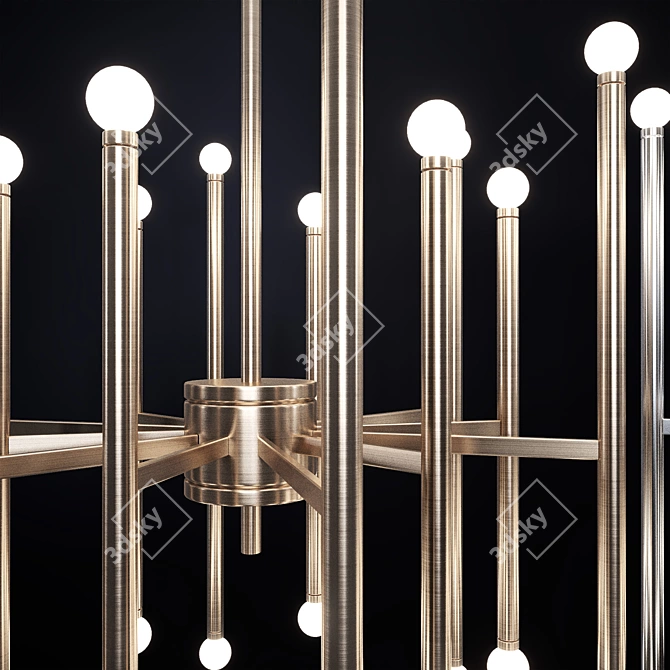 Beckham 24-Light Chandelier - Modern Elegance 3D model image 2