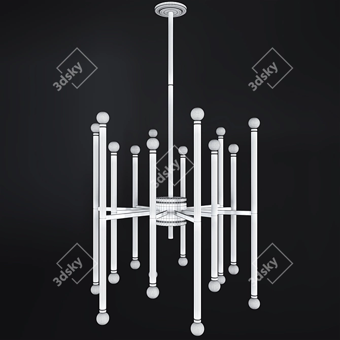 Beckham 24-Light Chandelier - Modern Elegance 3D model image 3