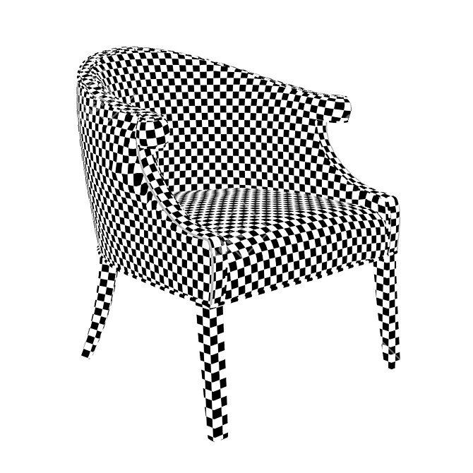 Roche Teal Blue Velvet Margaux Chair 3D model image 2