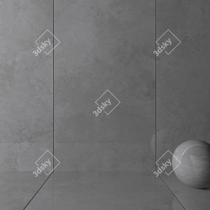 Alpes Wide Gray Wall Tiles 3D model image 2