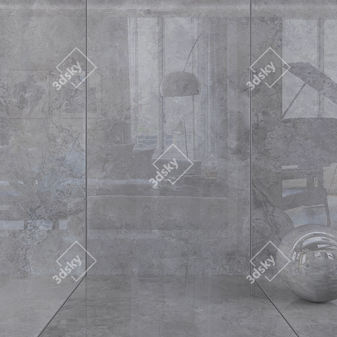 Alpes Wide Lead Wall/Floor Tiles 3D model image 1