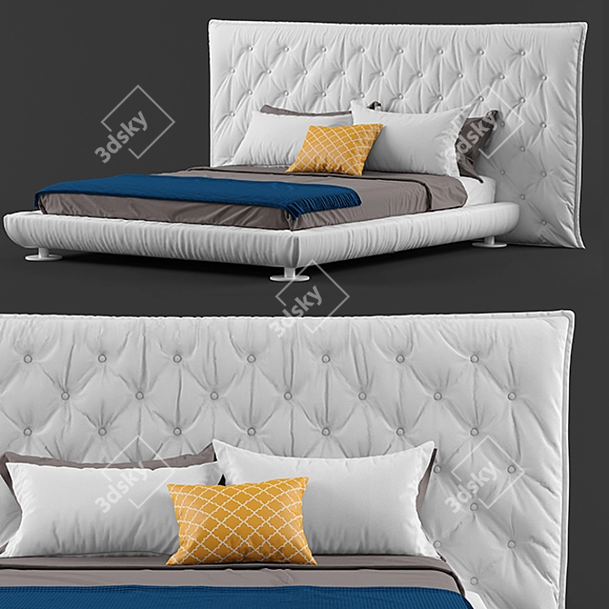 Elegant Bonaldo Full Moon Bed 3D model image 2