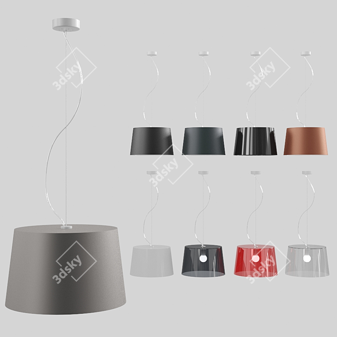 Polycarbonate Diffuser Suspension Lamp 3D model image 1