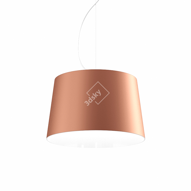 Polycarbonate Diffuser Suspension Lamp 3D model image 2