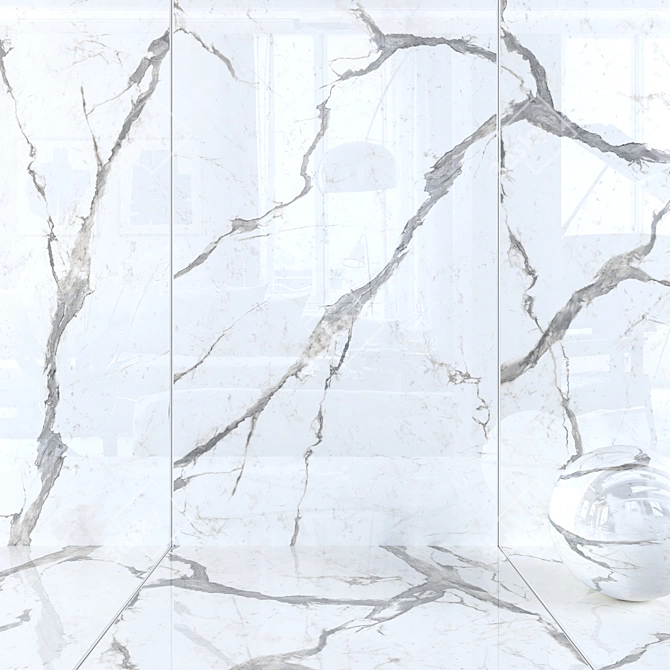 Versatile Statuario Wall Tiles 3D model image 1