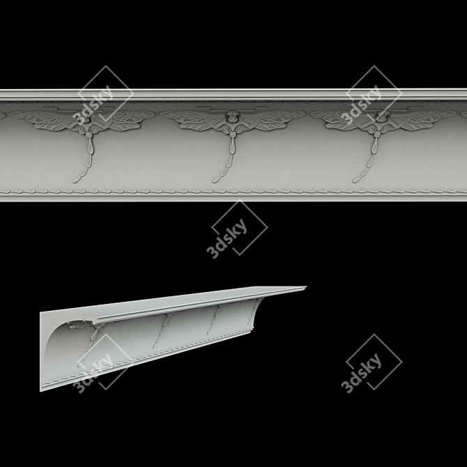 Artistic Eaves K-502: Elegant Design 3D model image 2