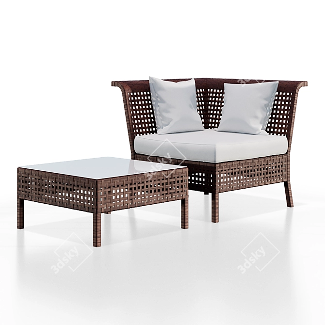 Cottage Table & Chair Set 3D model image 1