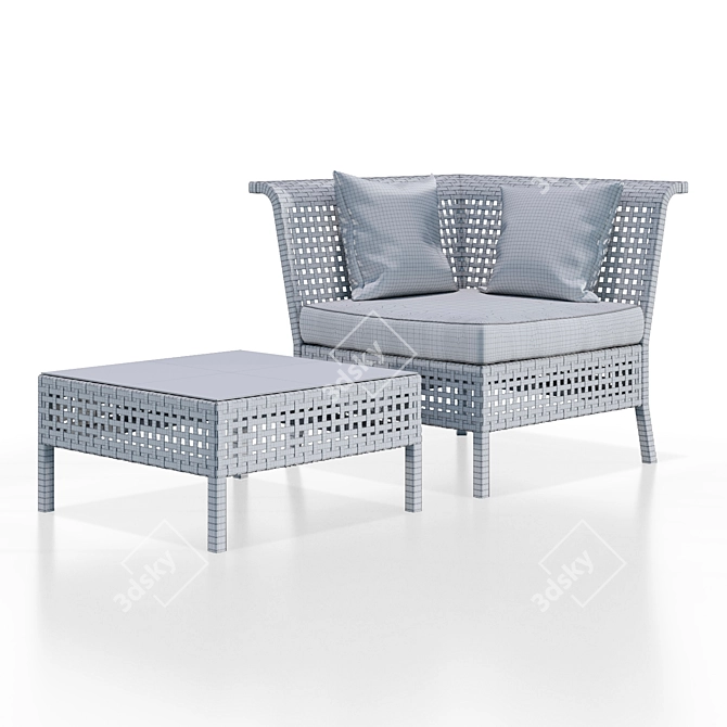 Cottage Table & Chair Set 3D model image 3