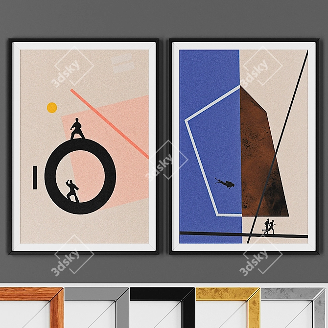 Geometric Frame Set: Scandinavian Abstract 3D model image 1