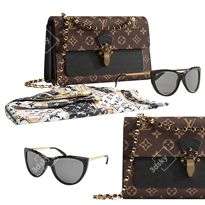 Louis Vuitton Victoire: Elegant Monogram Handbag 3D model image 1