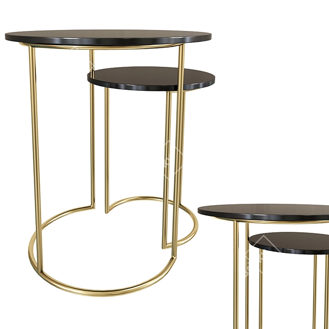 Glam Nesting Coffee Tables 3D model image 1