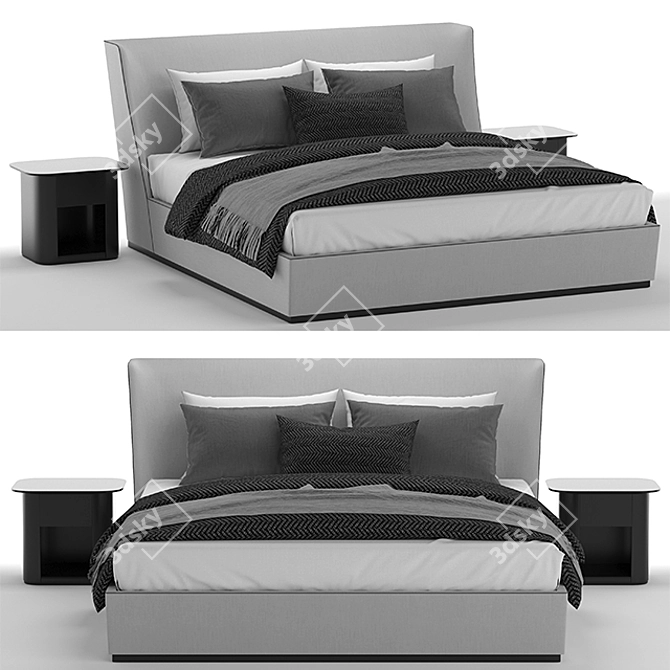 Sleek Vivien Bed: 3DMax Design 3D model image 1