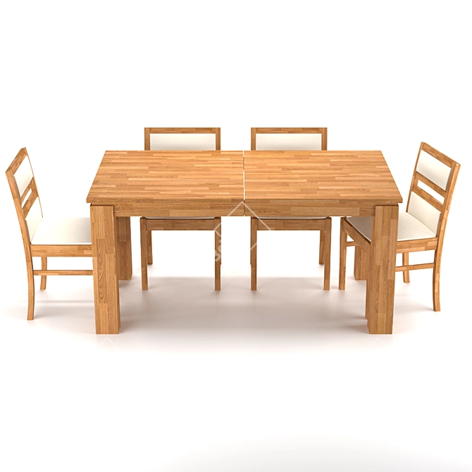 Versatile Folding Table Set: Elbridge & Chairs 3D model image 3