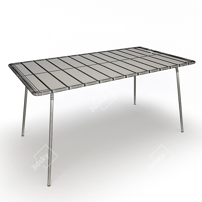 Luxembourg Metallic Table & Bench Set 3D model image 3