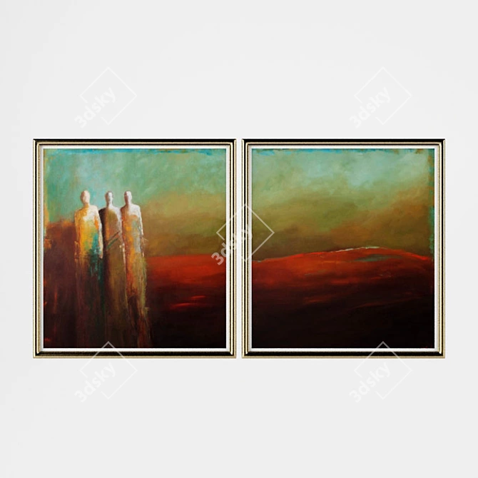 Elegant Art Frame Set 3D model image 1