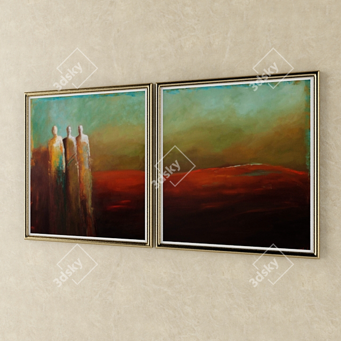 Elegant Art Frame Set 3D model image 2