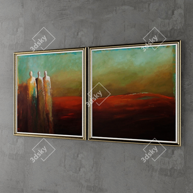 Elegant Art Frame Set 3D model image 3