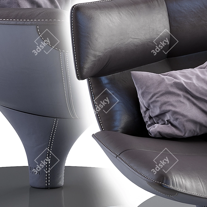 Sleek Harley Armchair 3D model image 2