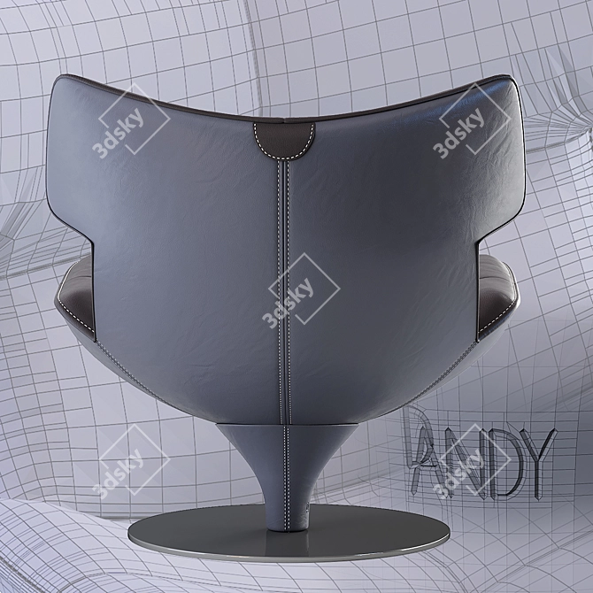 Sleek Harley Armchair 3D model image 3