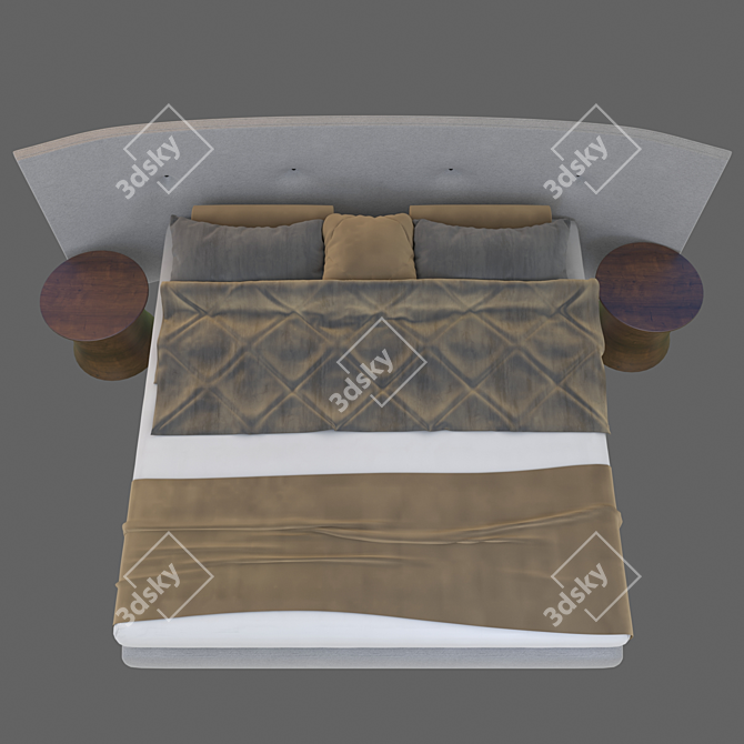 Russian Rever Queen Bed 300x200x100 cm 3D model image 1