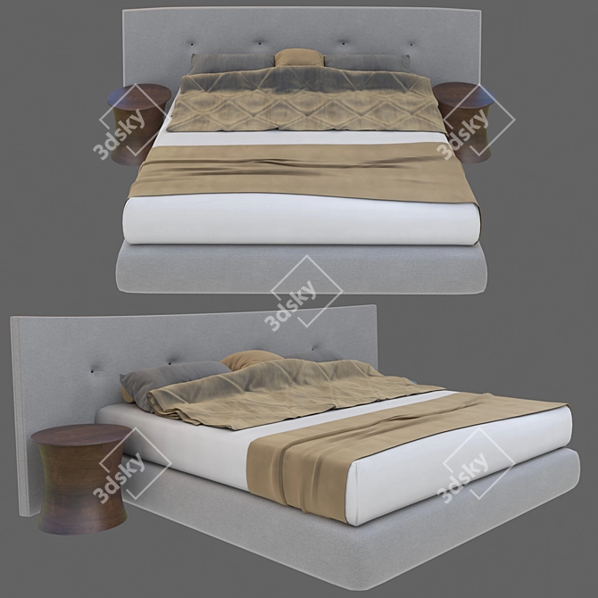 Russian Rever Queen Bed 300x200x100 cm 3D model image 2