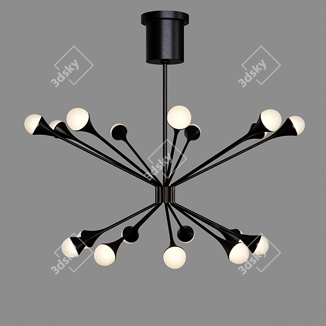 Mid-Century Lody Chandeliers: Retro Modern 3D model image 1