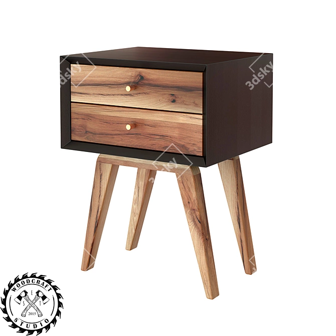 Dastin Bedside Table - Quality Woodcraft 3D model image 2