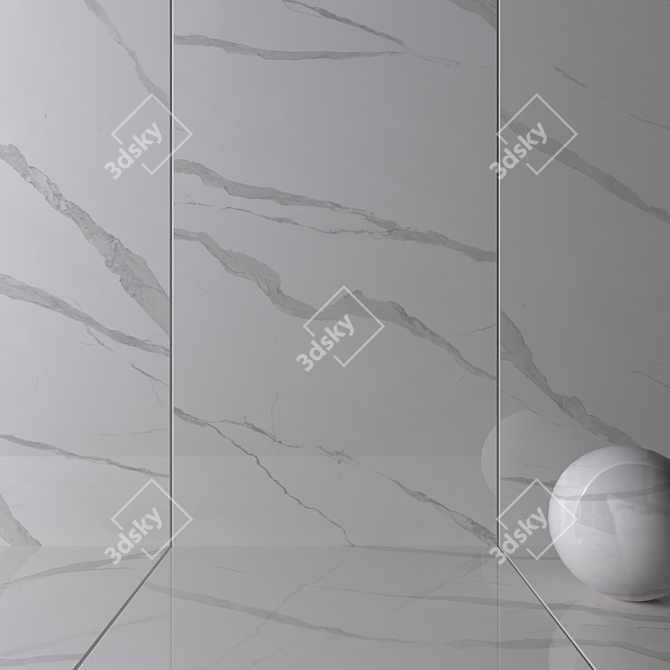 Elegant Statuario Apuano Wall Tiles 3D model image 2