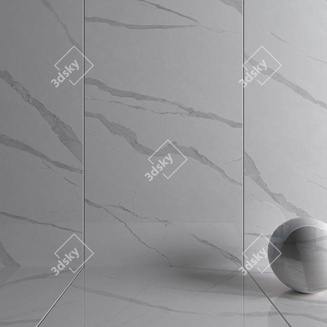 Elegant Statuario Apuano Wall Tiles 3D model image 3