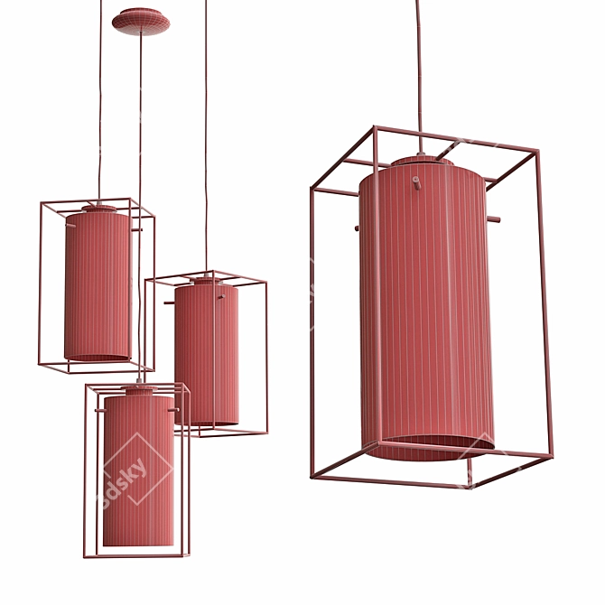 Industrial Loft Clear Glass Pendant 3D model image 4