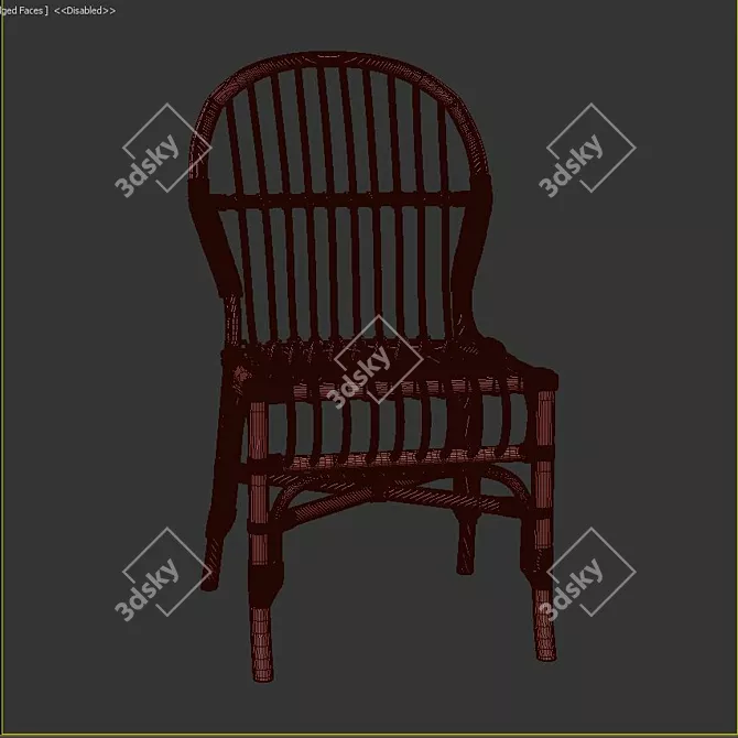 Elegant Destanee Side Chair 3D model image 3