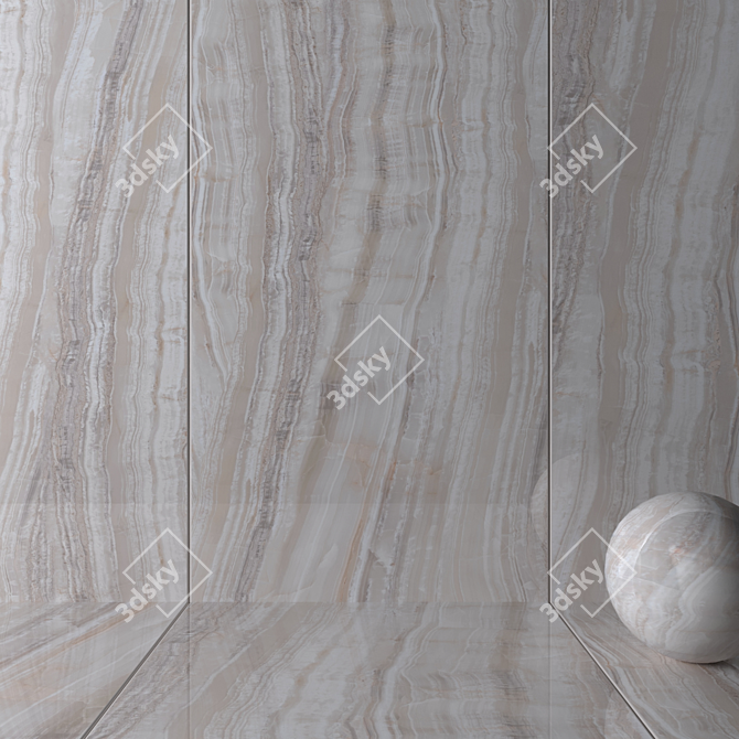 Beige Onice Wall Tiles: HD Multi-Texture, Corona + Vray Material 3D model image 2