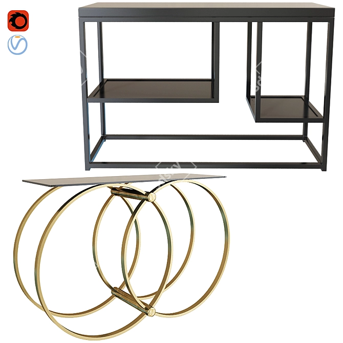 Contemporary Console Table | Versatile Design 3D model image 1