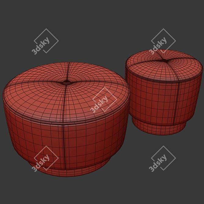 Luxurious Minotti Jacques Poufs in Set 02 3D model image 3