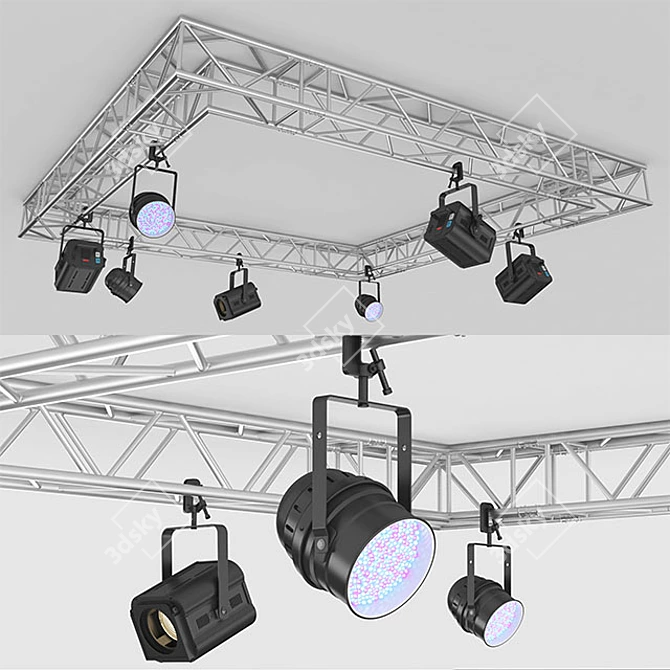  Versatile Stage Lighting Assembly 3D model image 2