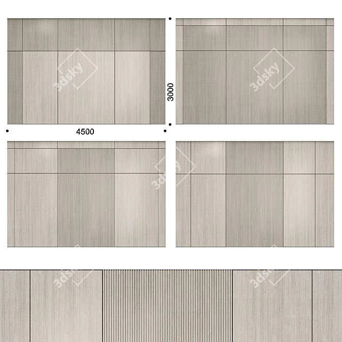 Wood Panel 2: Versatile, Large-Scale Wall Panel 3D model image 2