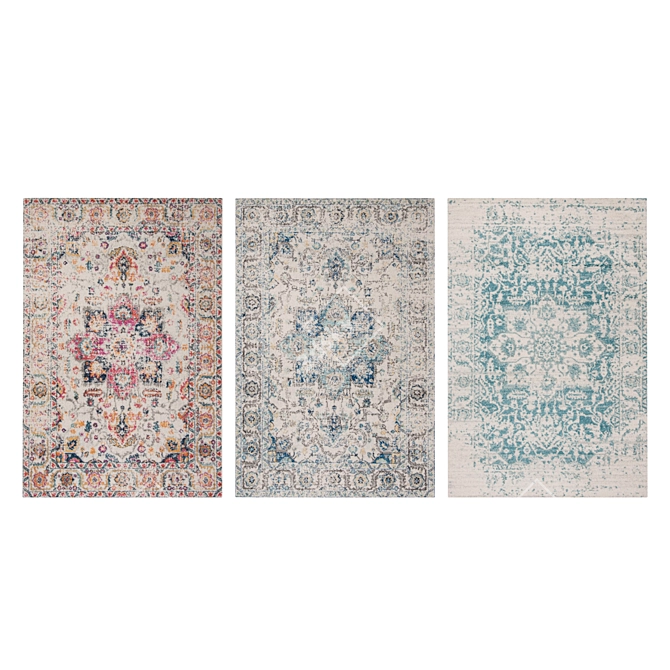 Luxury Carpet Collection: Set of 3 High-Quality Carpets 3D model image 3