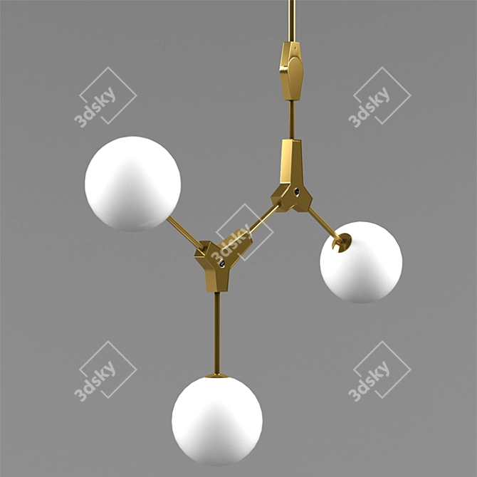 Elegance in Motion: Molecular Chandelier 3D model image 1