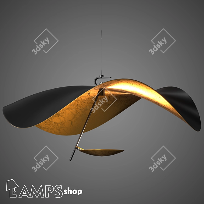 Elegant Lederam Manta Pendant 3D model image 1