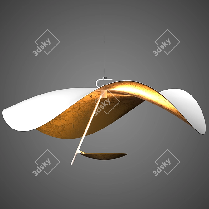 Elegant Lederam Manta Pendant 3D model image 2