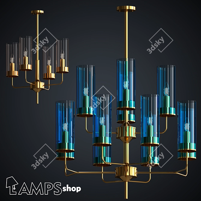 Elegant BLUM Chandelier for Home 3D model image 1