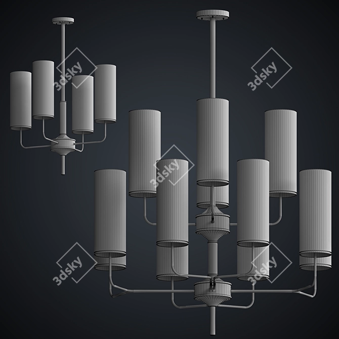 Elegant BLUM Chandelier for Home 3D model image 2