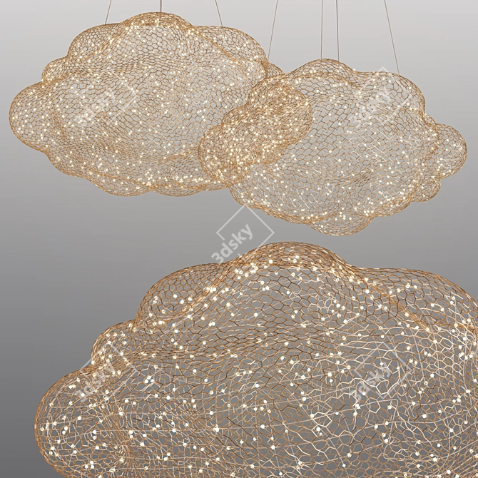 Ethereal LED Cloud Chandelier 3D model image 1