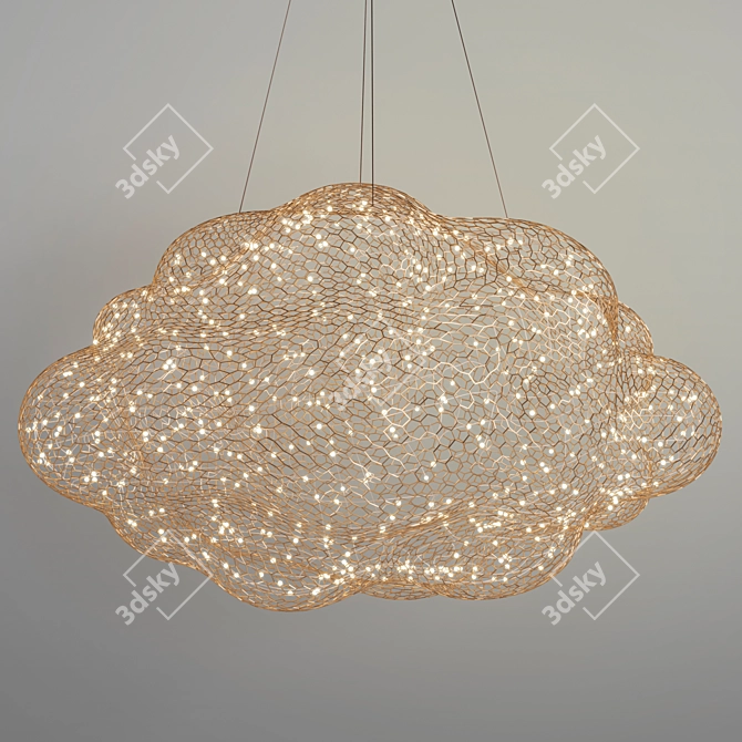 Ethereal LED Cloud Chandelier 3D model image 2