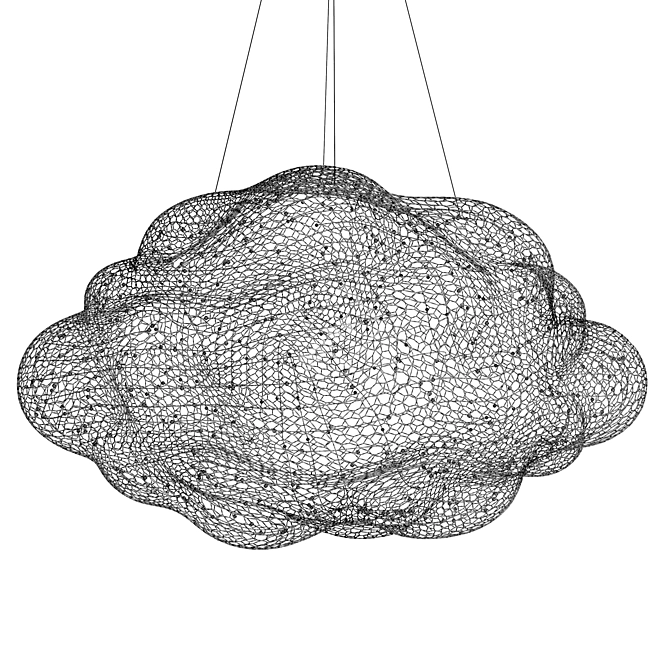 Ethereal LED Cloud Chandelier 3D model image 3