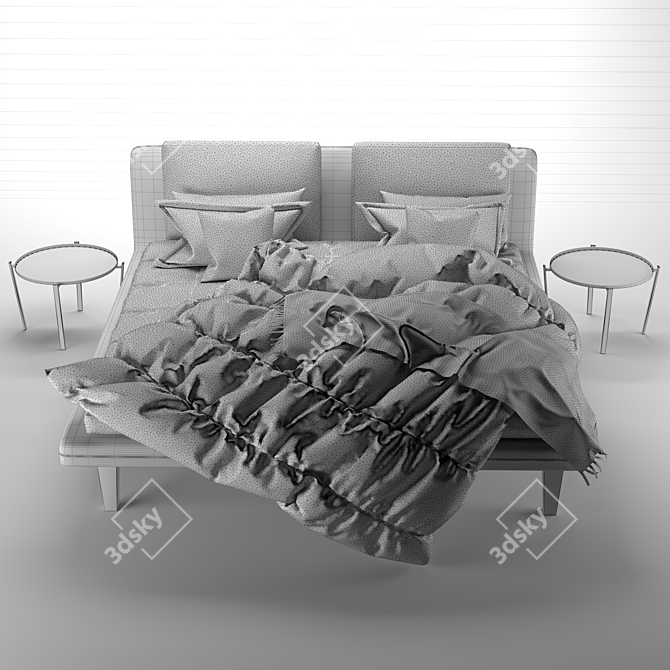 Luxurious Cozy Bed 3D model image 3