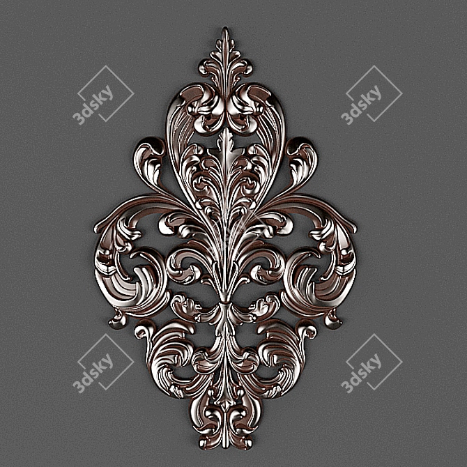 Elegant Medallion Pendant 3D model image 1