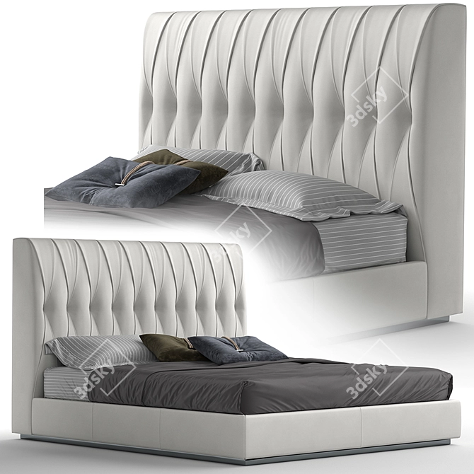 Title: Luxury Marlon Night Bed 3D model image 2