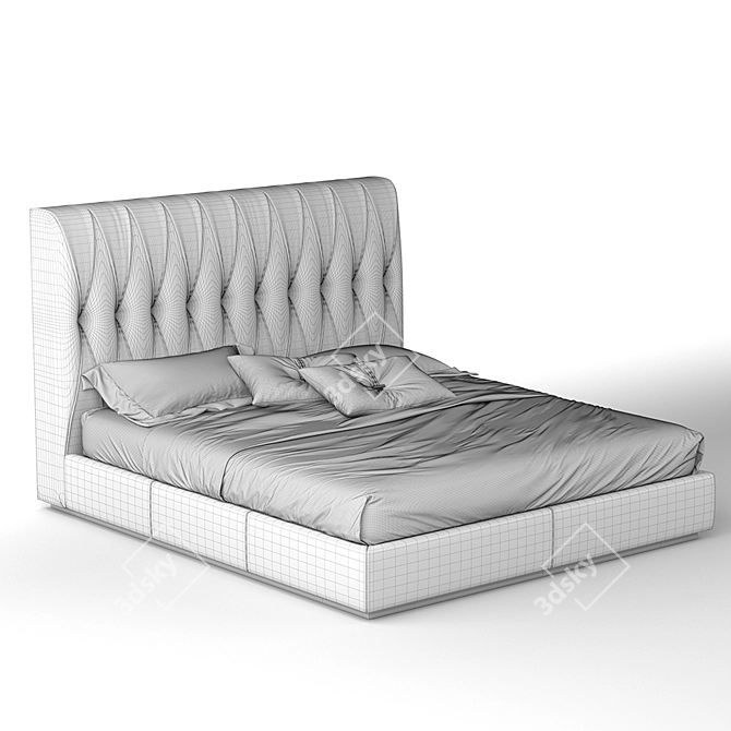 Title: Luxury Marlon Night Bed 3D model image 1