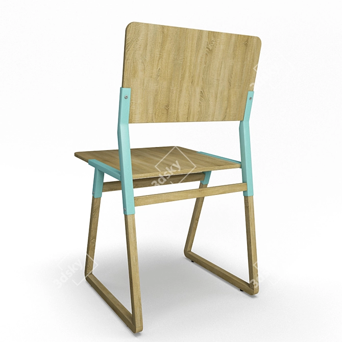  Nutcreatives Wooden Table and Chairs Set 3D model image 2